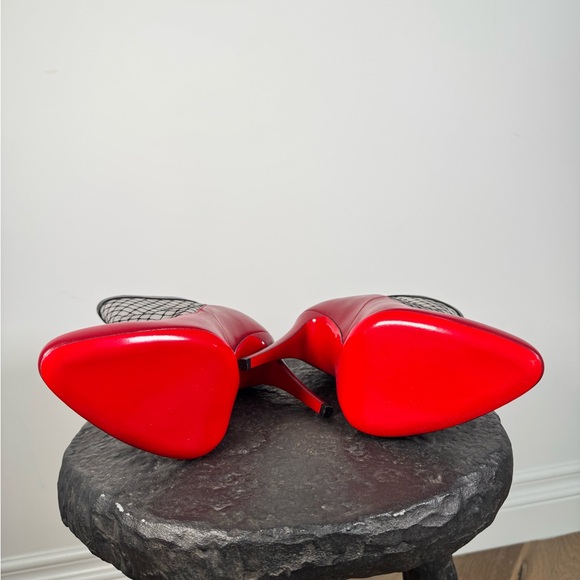 Christian Louboutin Resillisma NWT 100 KID/Resille Brode Red and Black Mesh Herl - Picture 6 of 9